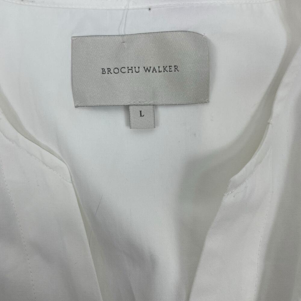 Brochu Walker The Aurora Ruffle Midi Dress Pockets Cotton White Size L - Picture 12 of 12